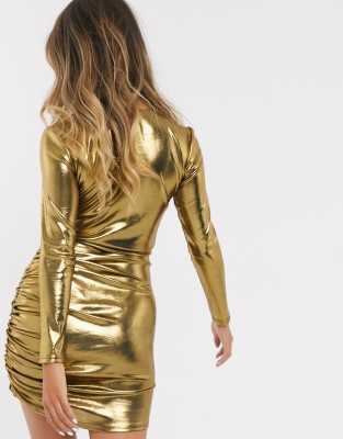 asos metallic dress