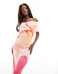 [True Violet] True Violet midi dress in light pink floral-Multi 6 Light floral