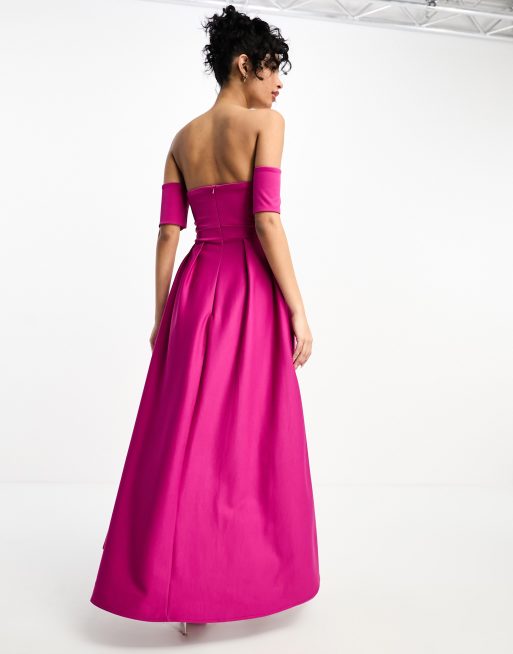 Fuchsia high low dress best sale