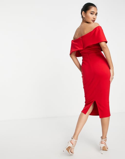 Asos red outlet pencil dress