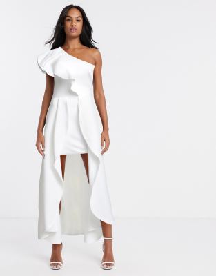 true violet one shoulder dress
