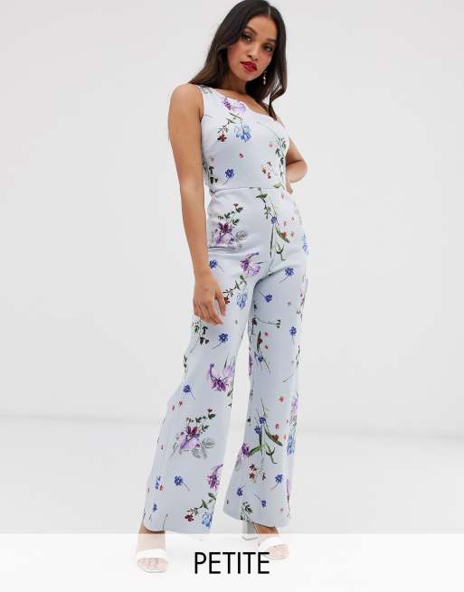 Petite best sale floral jumpsuit