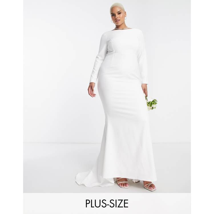 Ivory long 2024 sleeve maxi dress