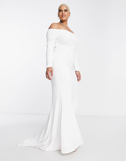 True Violet Plus Bridal maxi dress in ivory | ASOS