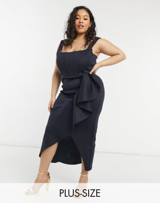 women's plus size navy blue dresses