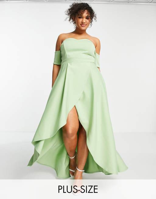 Off the shoulder shop high low dress