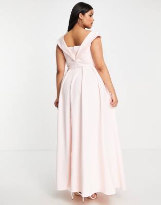 True Violet Plus prom dress with pockets in blush pink