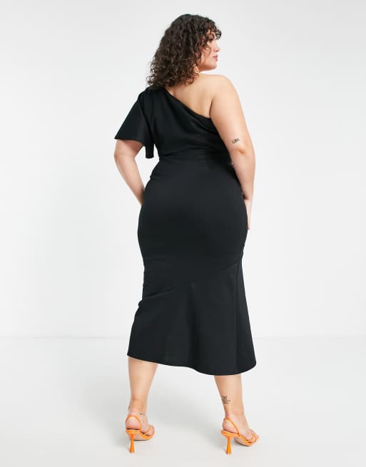 True Violet Plus - Robe portefeuille mi-longue asymétrique - Noir, 2 de 4