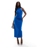 True Violet racer midi dress in blue-Green