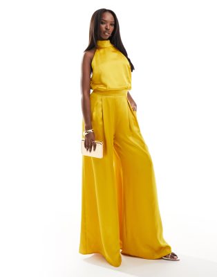 Shop True Violet satin halterneck jumpsuit Online – Trendy & Affordable Fashion