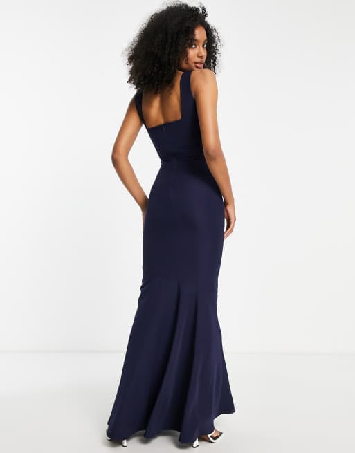 Navy fishtail hotsell maxi dress