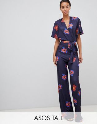 True Violet - Tall - Jumpsuit met fladdermouwen en bloemenprint-Multi