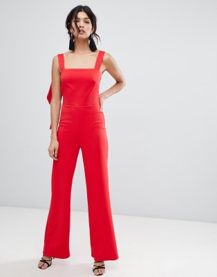 shoulder tie jumpsuit