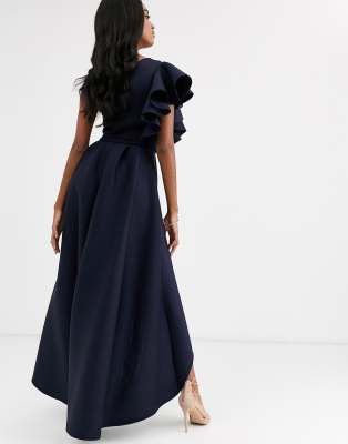 vestito lungo blu cerimonia