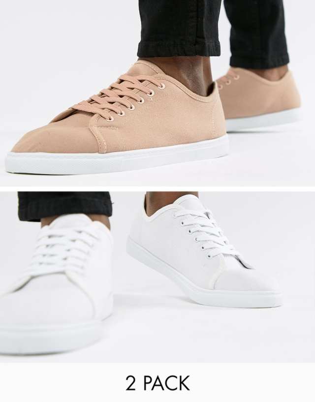 Truffle Collection 2 Pack Lace Up Canvas sneakers