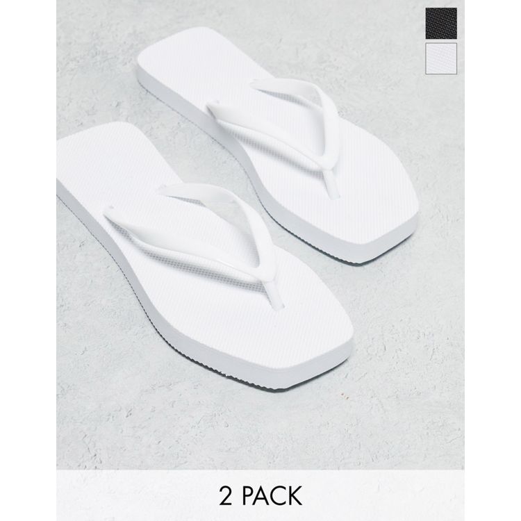 Black & White Flip Flops 2 Pack