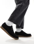 [Truffle Collection] Truffle Collection apron toe lace up shoes in black faux suede 40 Black suede