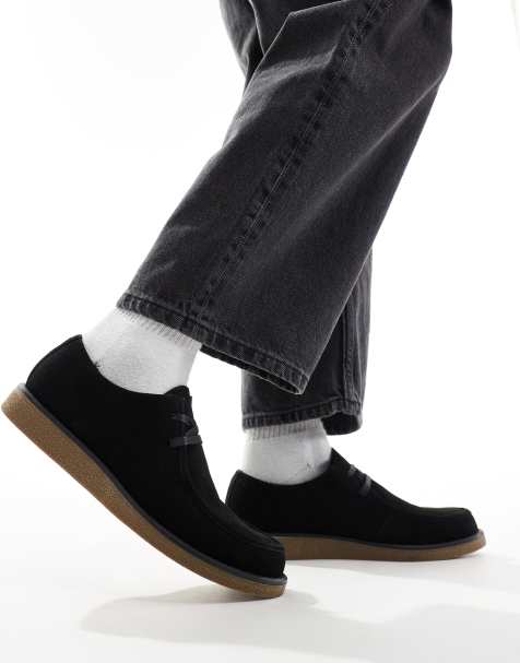 Truffle Collection apron toe lace up shoes in black suede - view 1