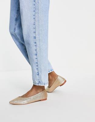 Ballerine a punta oro glitter - Truffle Collection Scarpa bassa donna Oro