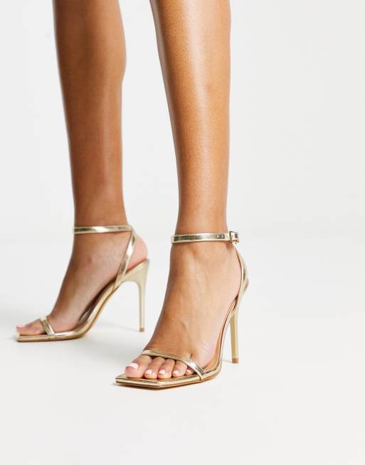 Gold pointed sale barely there heels