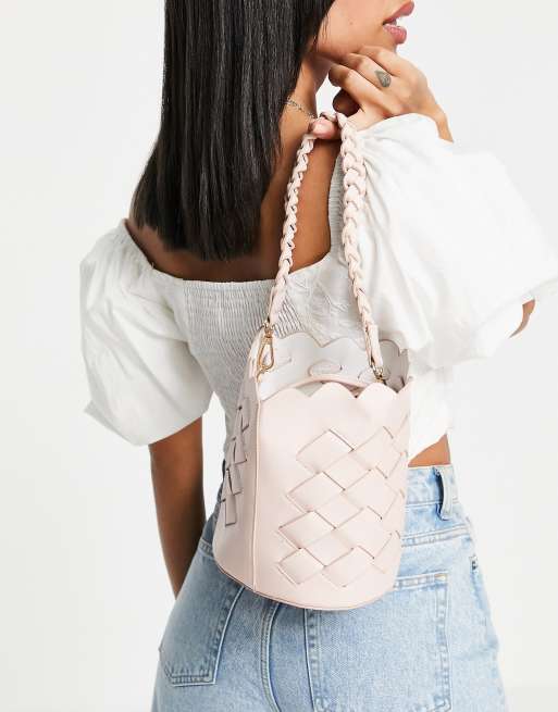 Truffle Collection – Beuteltasche mit Webmuster in Rosa