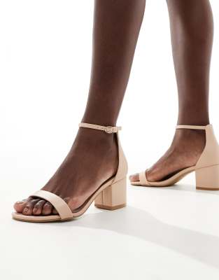 Truffle Collection Truffle Collection block heel sandals in beige-Neutral