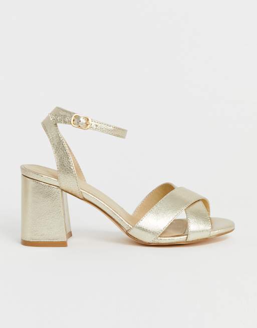 truffle collection wide fit clear heeled sandals