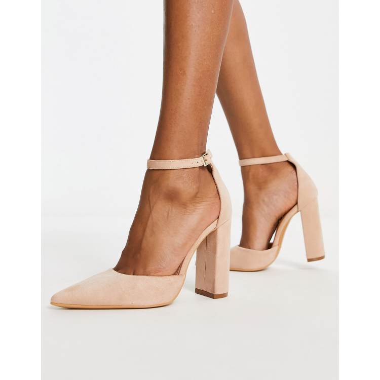 Truffle Collection block heel shoes in beige