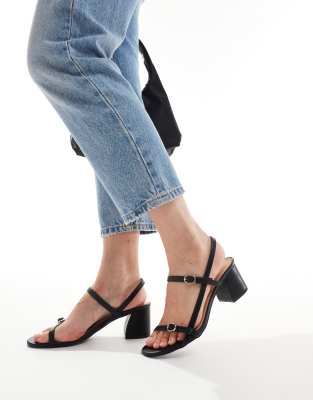 Truffle Collection Block Heeled Sandals In Black