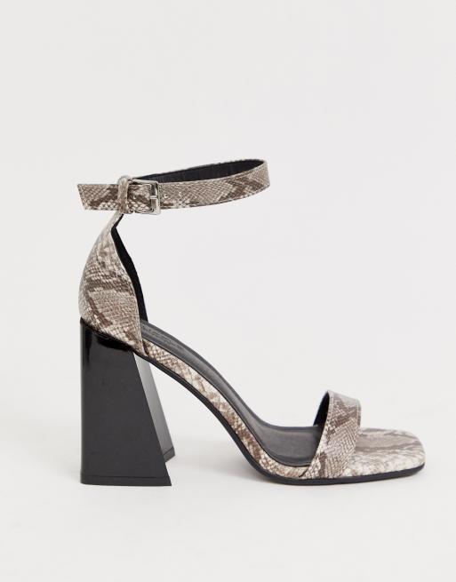 truffle collection wide fit clear heeled sandals