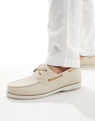 Truffle Collection boat shoes in stone-Neutral