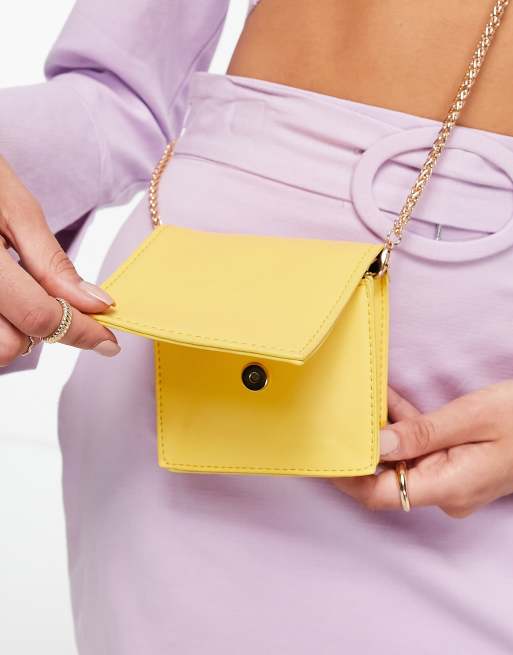 Truffle Collection - Borsa a tracolla squadrata gialla, 4 di 4