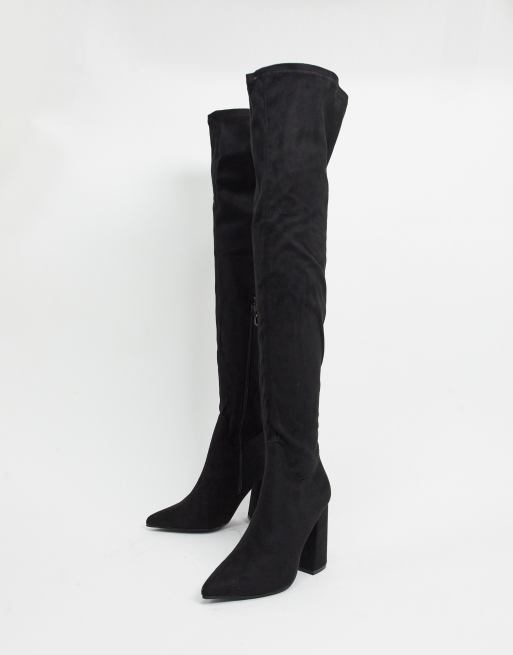 Truffle Collection - Bottes à talon hauteur cuisse - Noir