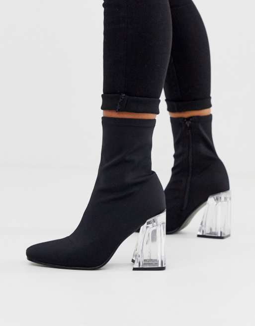 Truffle Collection Bottes souples avec talon transparent ASOS