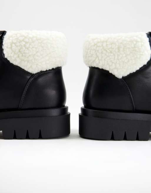 Truffle Collection - Bottines à doublure en fausse fourrure et à semelle chunky - Noir , 3 de 4