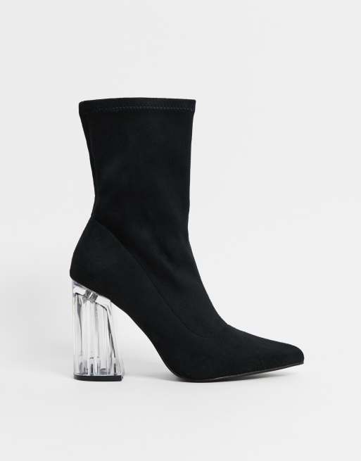 Bottines shop talons transparents