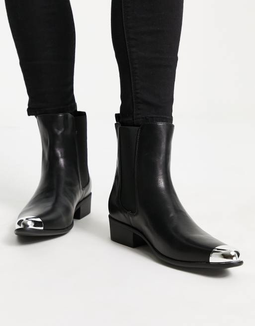 Truffle Collection - Bottines Chelsea style western à bout renforcé - Noir
