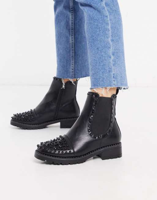 Bottines plates cloutées new arrivals