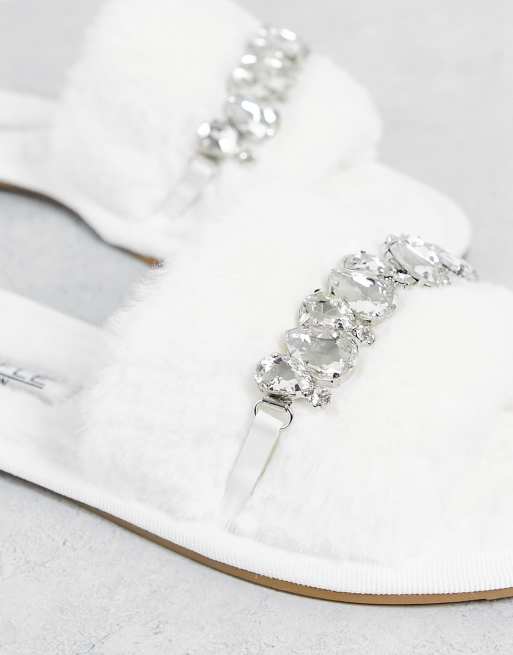 White best sale bridal slippers