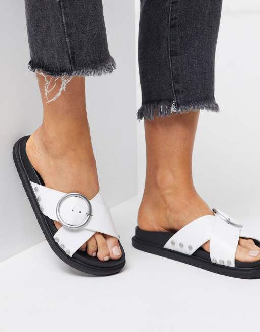 Asos white flat on sale sandals