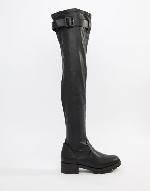 Tommy hilfiger th cheap buckle high boot stretch