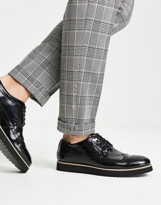 Truffle Collection casual lace up brogues in black