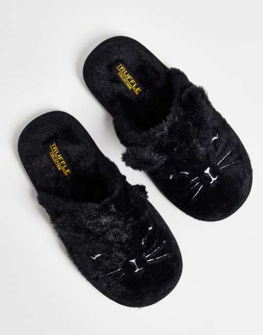 Truffle Collection cat slipper in black