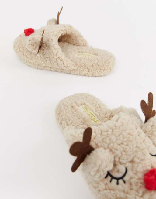 Chaussons Géant Renne de Noël 🦌