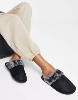 Truffle Collection - Chaussons style mules classiques - Noir