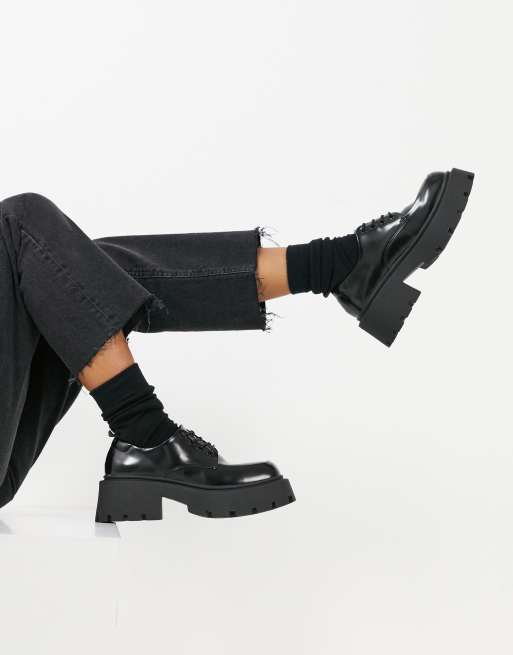 Truffle Collection - Chaussures à lacets chunky à semelle oversize - Noir, 4 de 4