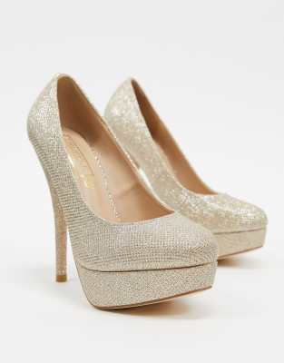 chaussure plateforme doré