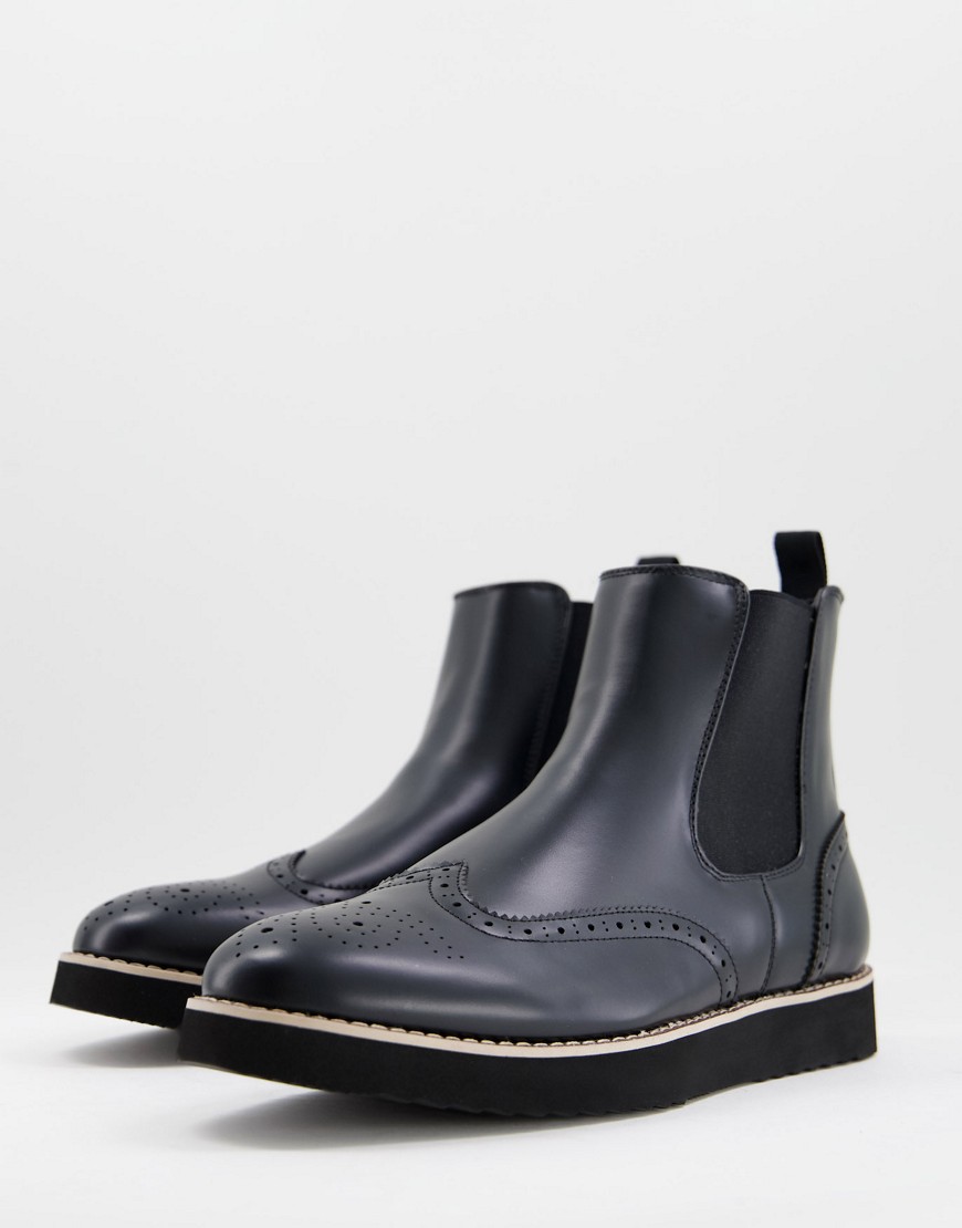 Truffle Collection Chelsea Boots In Black Faux Leather