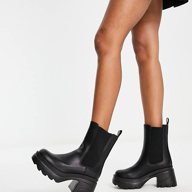 Collection - Chelsea boots met dikke zool en hak en zonder sluiting | ASOS