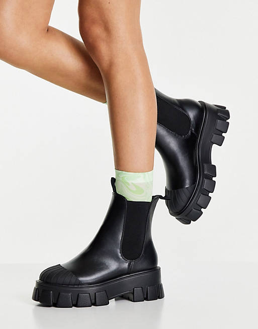 Truffle Collection - Chelsea boots met extra dikke zool in zwart